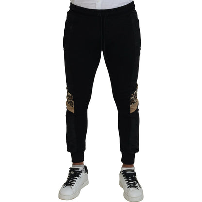Dolce & Gabbana Black Polyester Skinny Jogger Men Pants