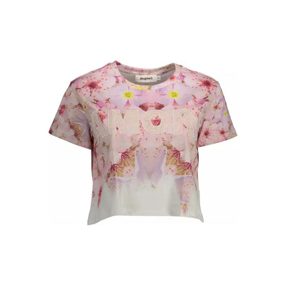 Desigual Pink Cotton Tops & T-Shirt Desigual
