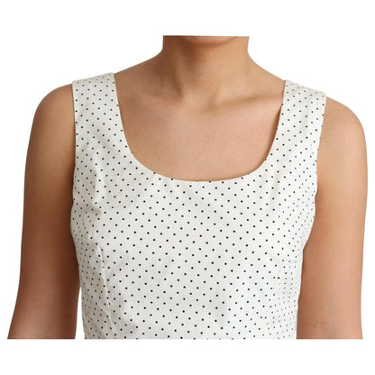 Dolce & Gabbana White Polka Dotted Cotton A-Line Dress Dolce & Gabbana