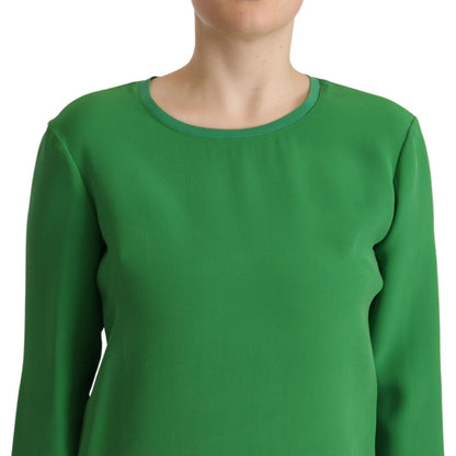 Armani Green Silk Long Sleeves Round Neck Sweater