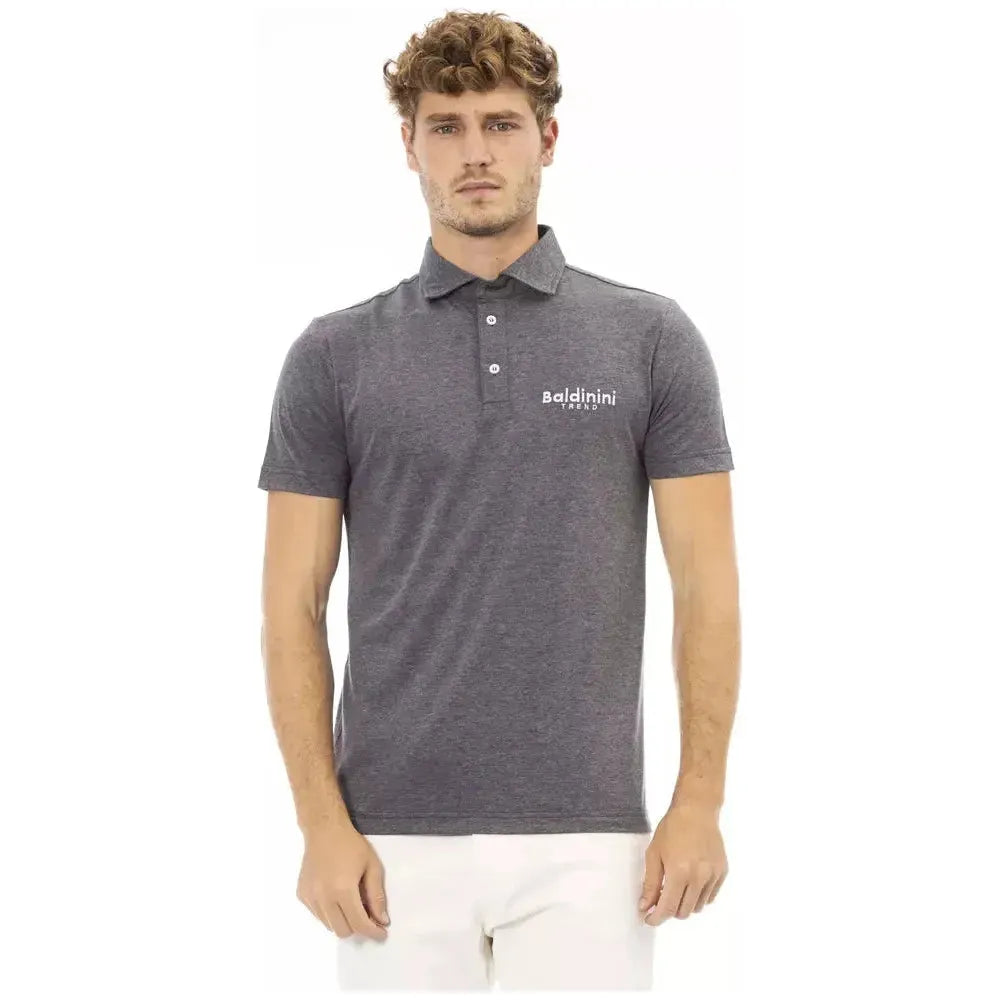 Baldinini Trend Gray Cotton Men Polo Shirt