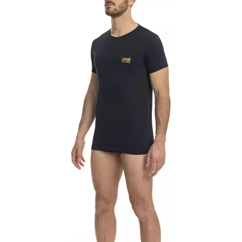 Cavalli Class "Blue Cotton Men T-Shirt" Cavalli Class