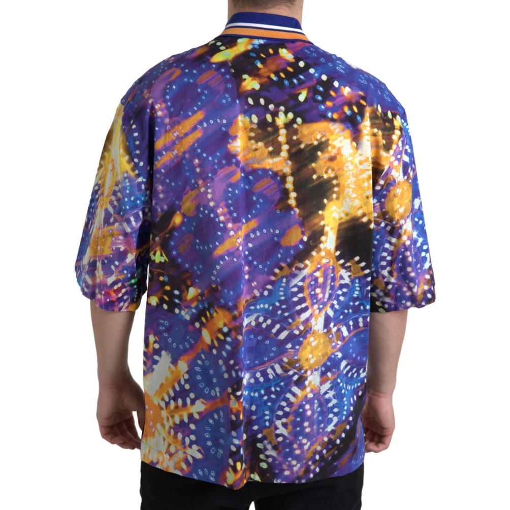 Dolce & Gabbana Luminaire Print Cotton Polo Top Men Shirt Dolce & Gabbana