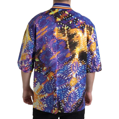 Dolce & Gabbana Luminaire Print Cotton Polo Top Men Shirt Dolce & Gabbana
