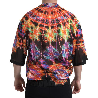 Dolce & Gabbana Multicolor Luminarie Print Men Cotton Shirt Dolce & Gabbana