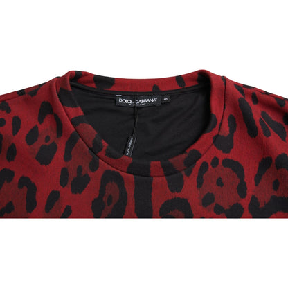 Dolce & Gabbana Red Leopard Cotton Sleeveless Tank T-shirt Dolce & Gabbana