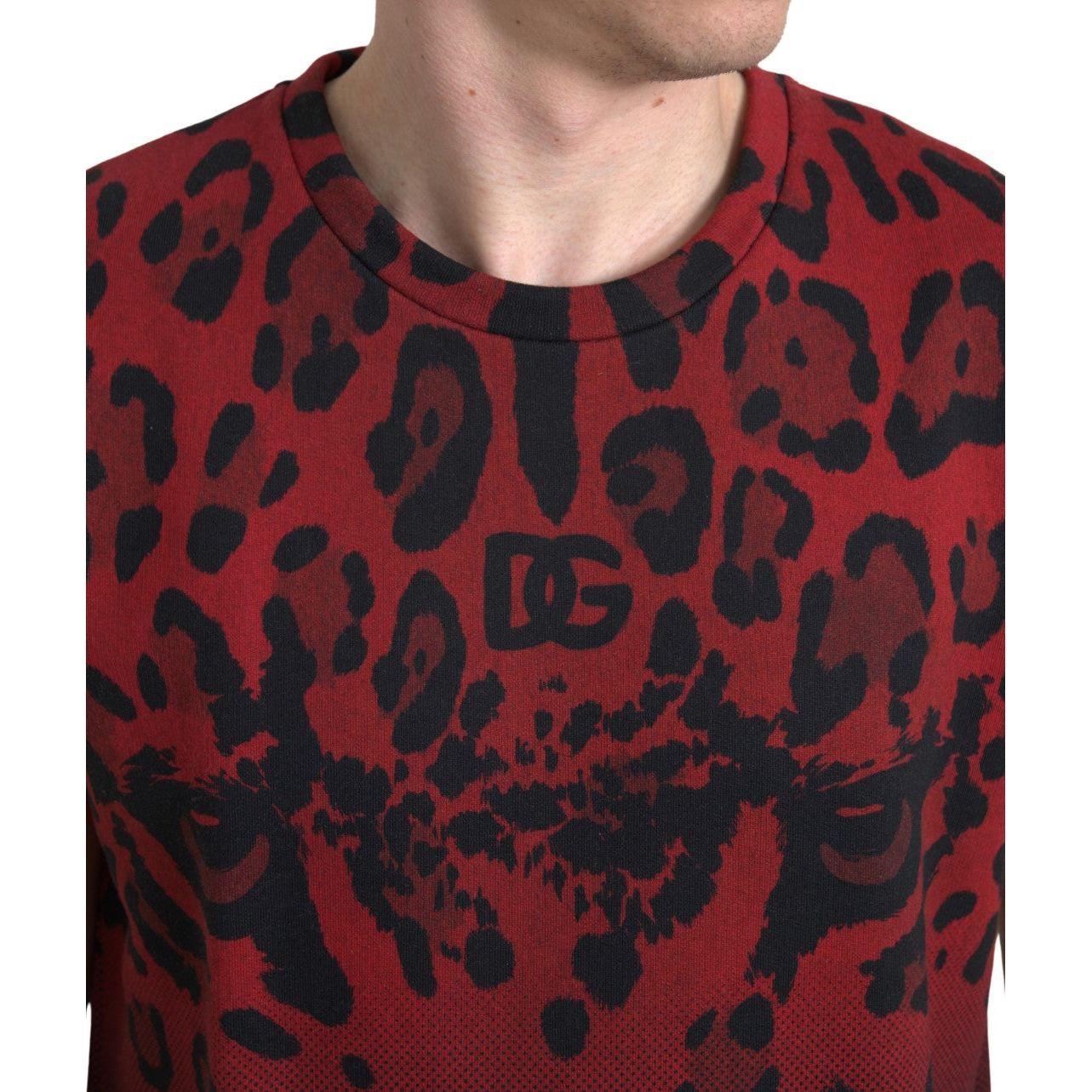 Dolce & Gabbana Red Leopard Cotton Sleeveless Tank T-shirt Dolce & Gabbana