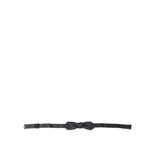 Dolce & Gabbana Dark Gray Silk Adjustable Neck Men Papillon Bow Tie