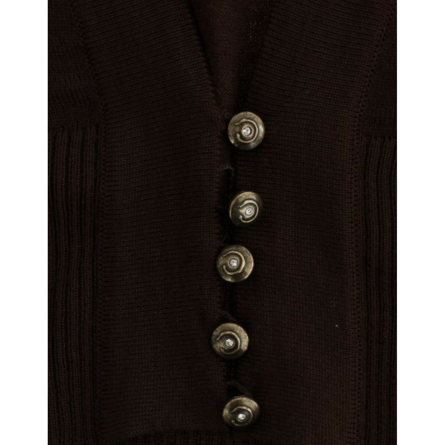Cavalli Brown cropped wool cardigan