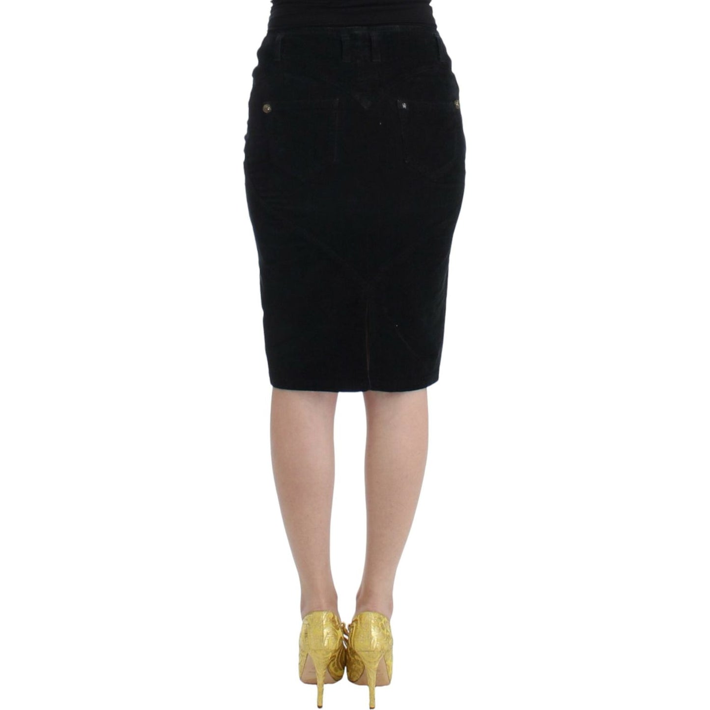 Cavalli Elegant Black Pencil Skirt for Sophisticated Style Cavalli