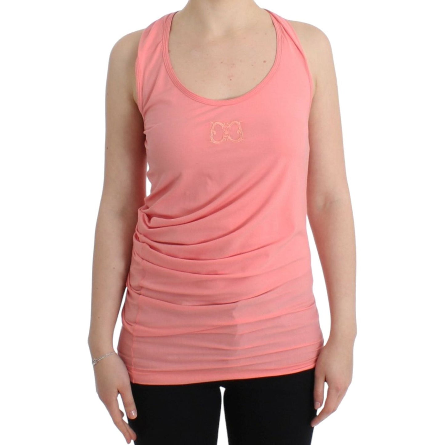 Cavalli Pink cotton tank top