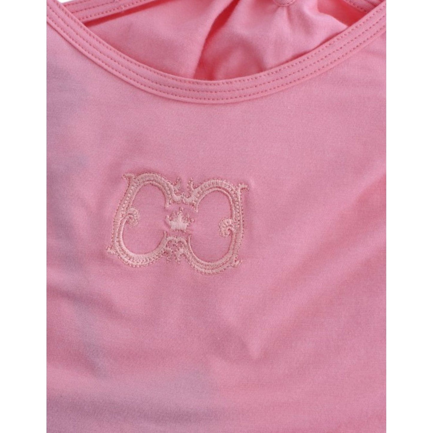 Cavalli Chic Pink Cotton Blend Tank Top Cavalli