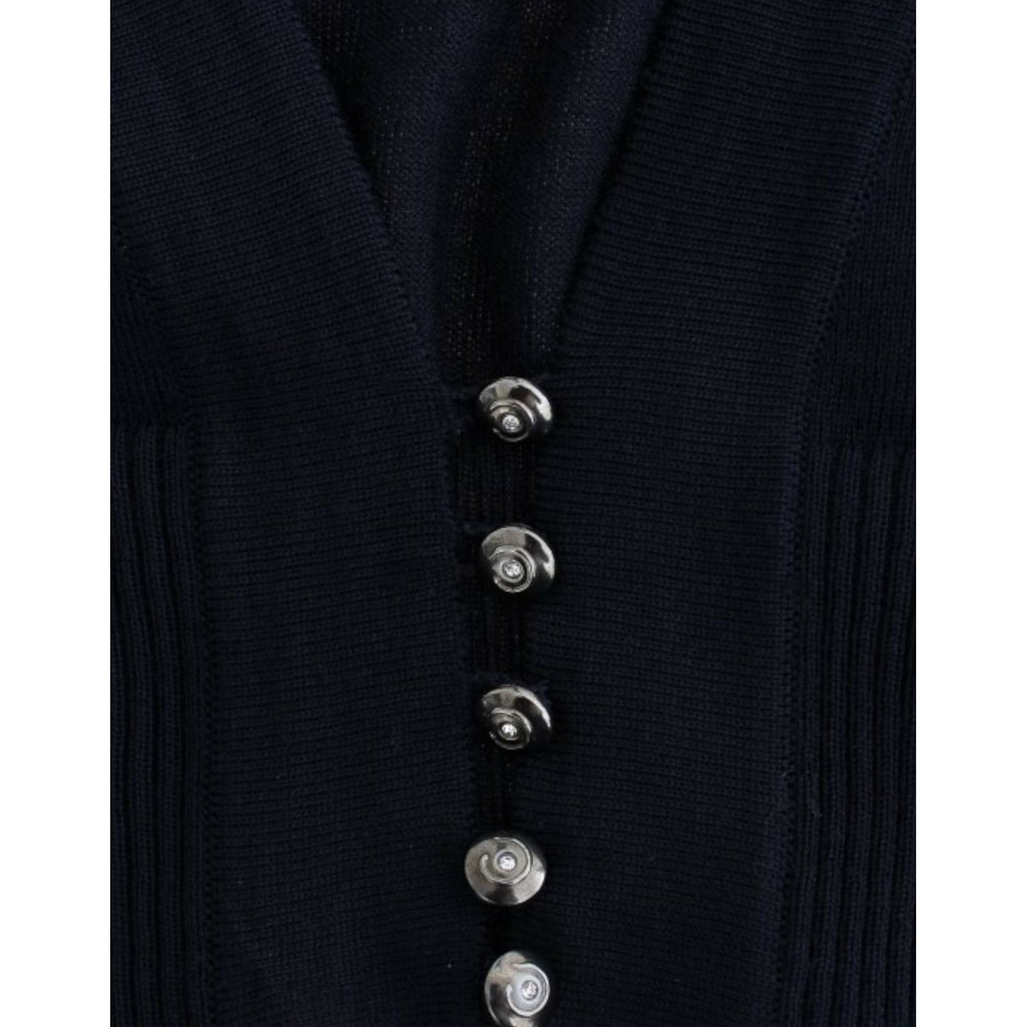 Cavalli Blue cropped wool cardigan