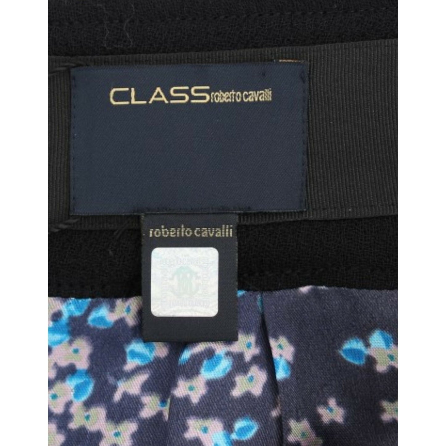 Cavalli Black wool pencil skirt