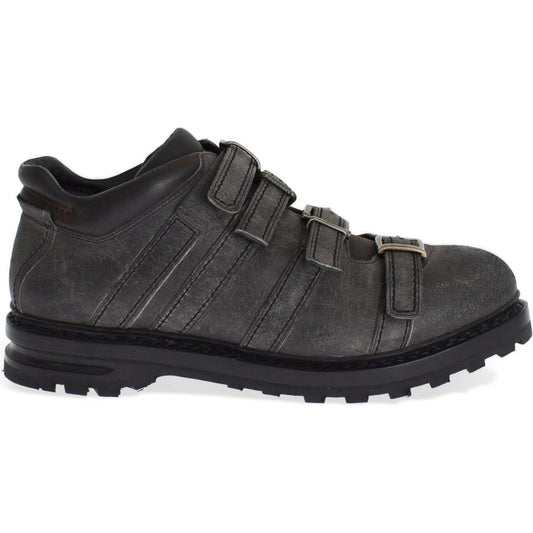 Dolce & Gabbana Gray Leather Ankle Strap Shoes Boots 1728,67345645728,71% Calfskin Leather,Ankle - Boots - Shoes,Boots - Men - Shoes,Boots - Shoes,Dolce & Gabbana,EU39.5/US6.5,Gray,Material: 29% Antilope skin,Men,Men - Shoes,New with tags,Shoes