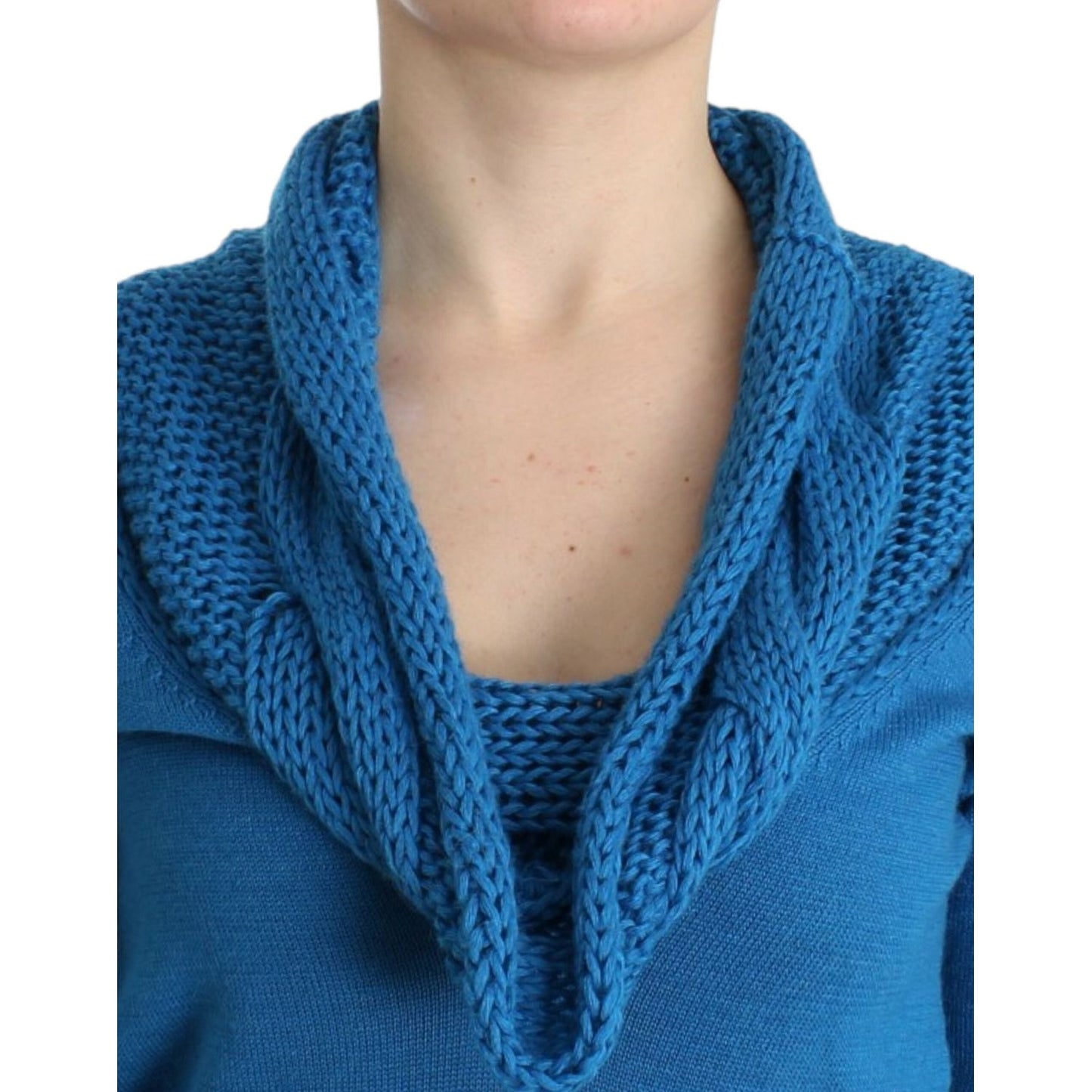 Costume National Blue knitted scoopneck sweater