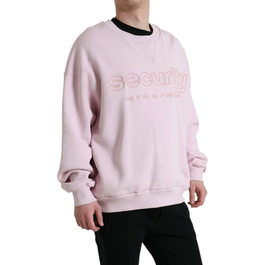 Dolce & Gabbana Elegant Pink Crew Neck Logo Sweater Dolce & Gabbana