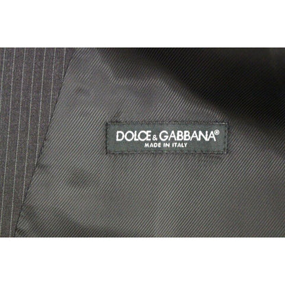 Dolce & Gabbana Gray Striped Wool Single Breasted Vest 1728,67345645728,Clothing,Dolce & Gabbana,Gray,IT48 | M,Material: 100% Wool,Men,Men - Clothing,New with tags,Suits & Blazers - Clothing,Vests - Men - Clothing,Waistcoats - Suits & Blazers - Clothing