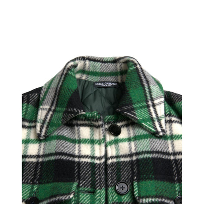Dolce & Gabbana Green Plaid Long Sleeve Casual Coat Jacket 1728,67345645728,Clothing,Dolce & Gabbana,Full-Length Jackets - Jackets & Coats - Clothing,Green,IT40|S,Jackets & Coats - Clothing,Jackets & Coats - Women - Clothing,Material: 27% Angora 26% Polye