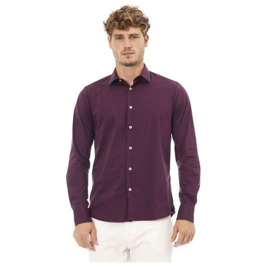 Baldinini Trend Red Cotton Men Shirt Baldinini Trend