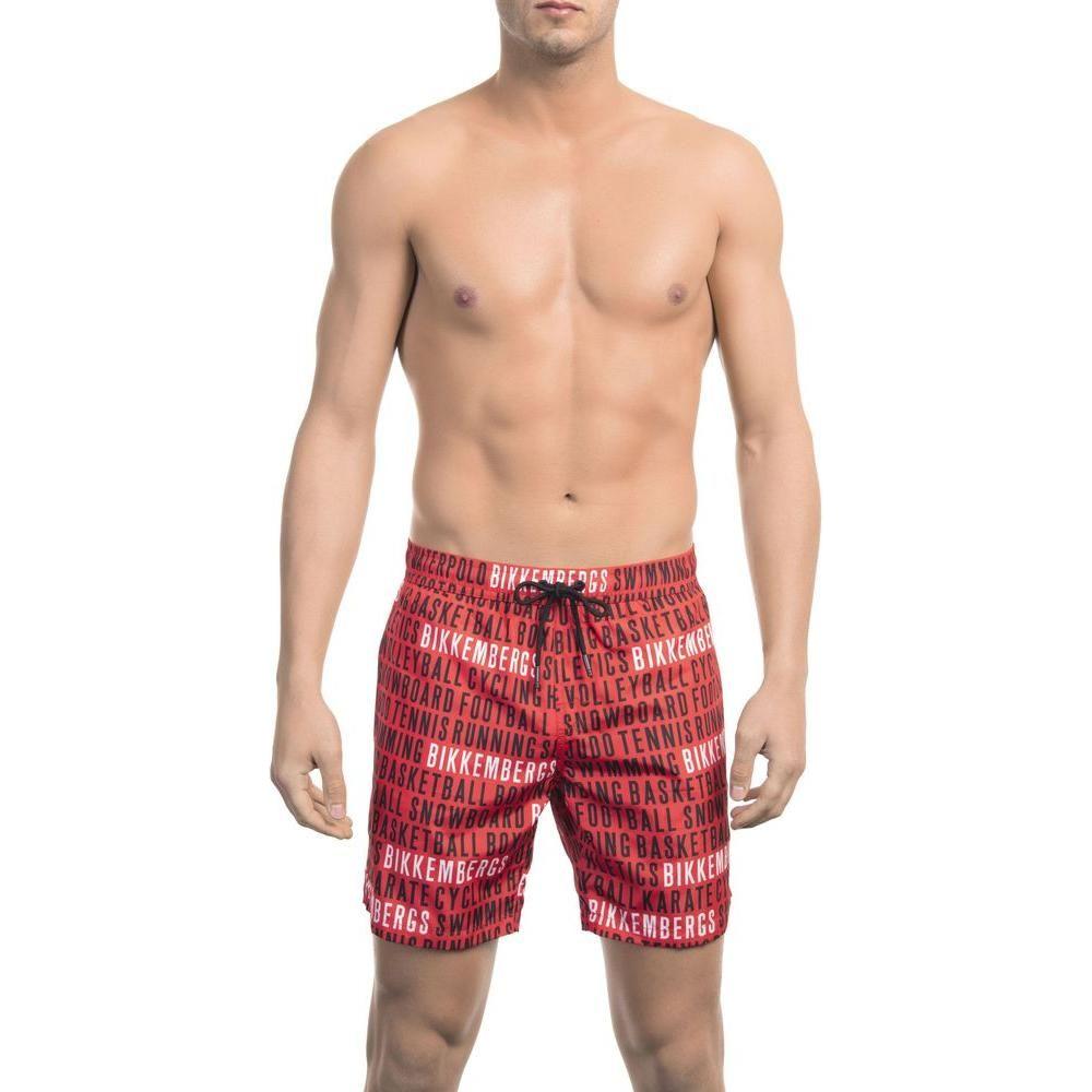Bikkembergs Red Polyester Men Swim Short