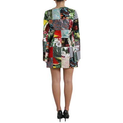 Dolce & Gabbana Multicolor Floral Patchwork Shift Mini Dress