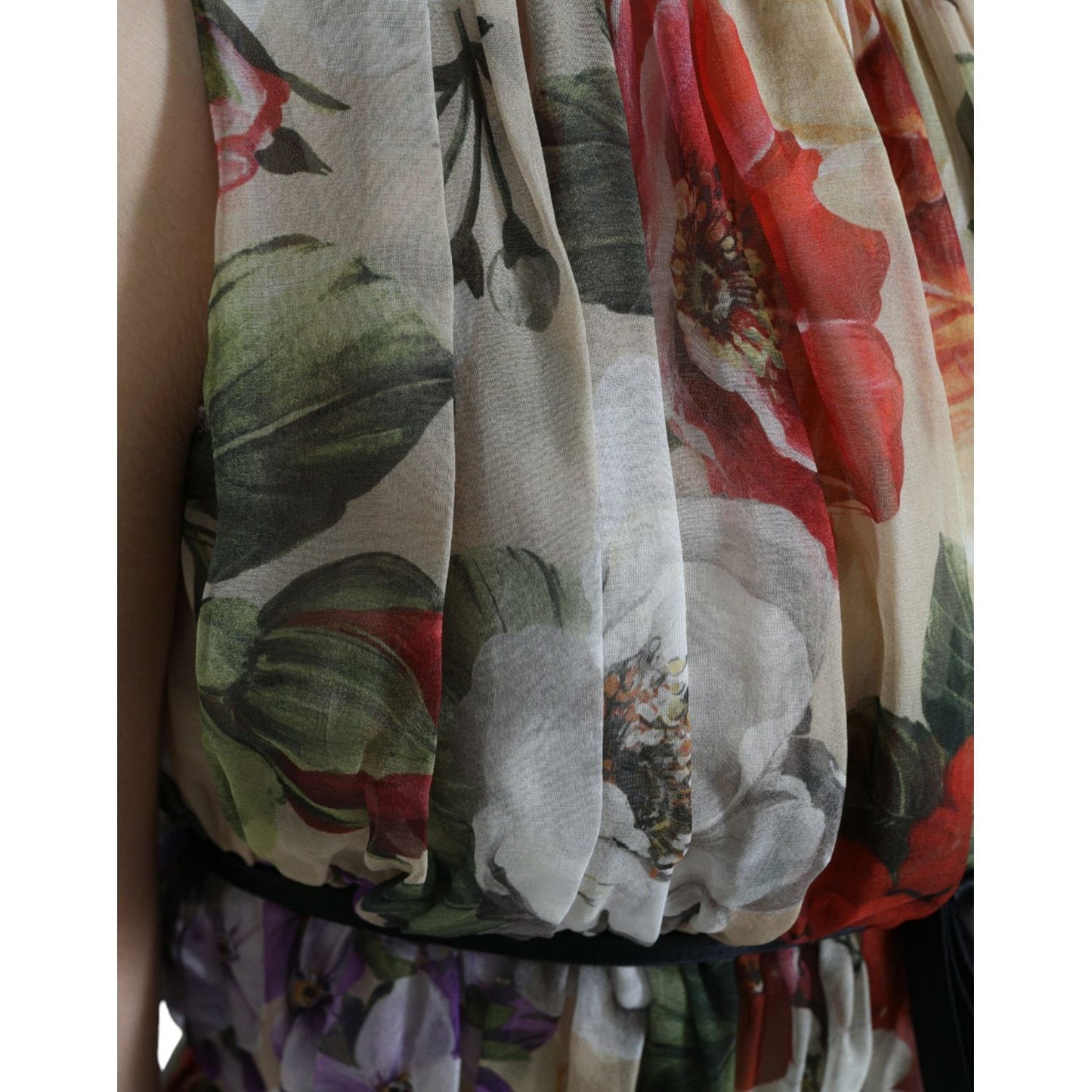 Dolce & Gabbana Beige Floral Sleeveless A-line Mini Dress Dolce & Gabbana