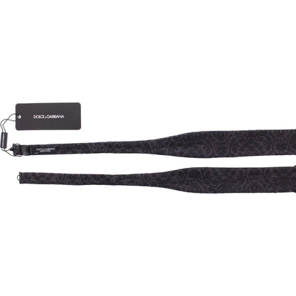 Dolce & Gabbana Gray Black Wool Bow Tie 1728,40% Wool,67345645728,Accessories,Bowties - Ties and Formal Accessories - Accessories,Dolce & Gabbana,Gray,Material: 60% Silk,Men,Men - Accessories,New with tags,Ties & Bowties - Men - Accessories,Ties and Forma