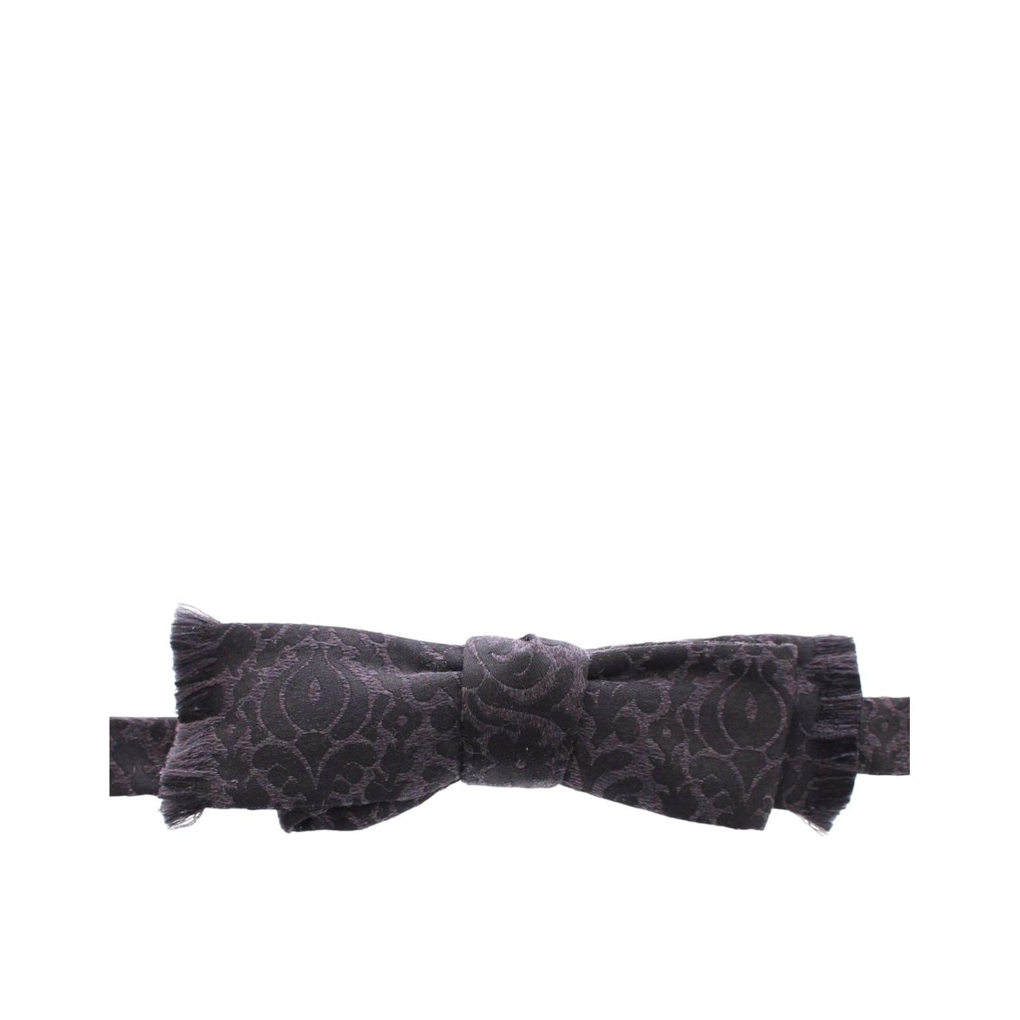 Dolce & Gabbana Gray Black Wool Silk Bow Tie