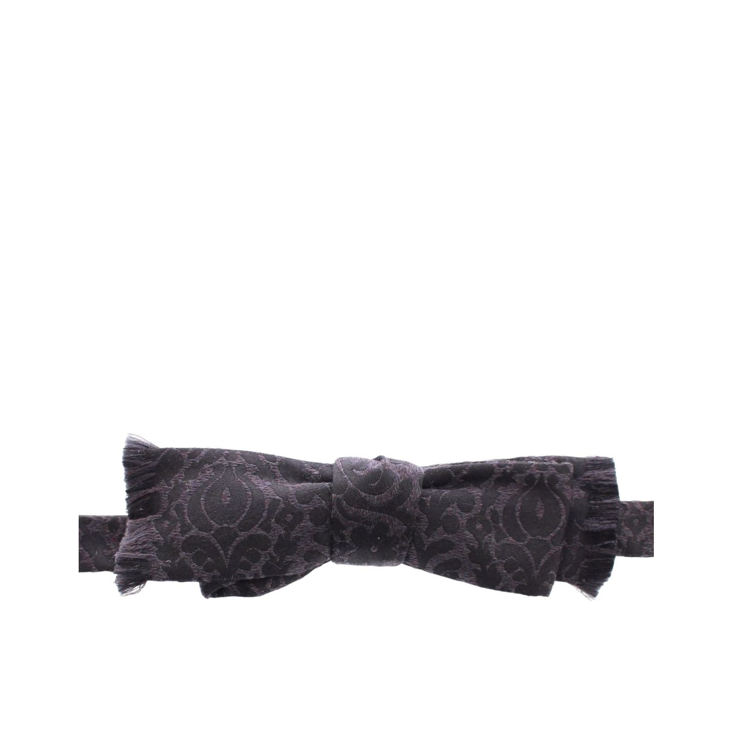 Dolce & Gabbana Gray Black Wool Silk Bow Tie