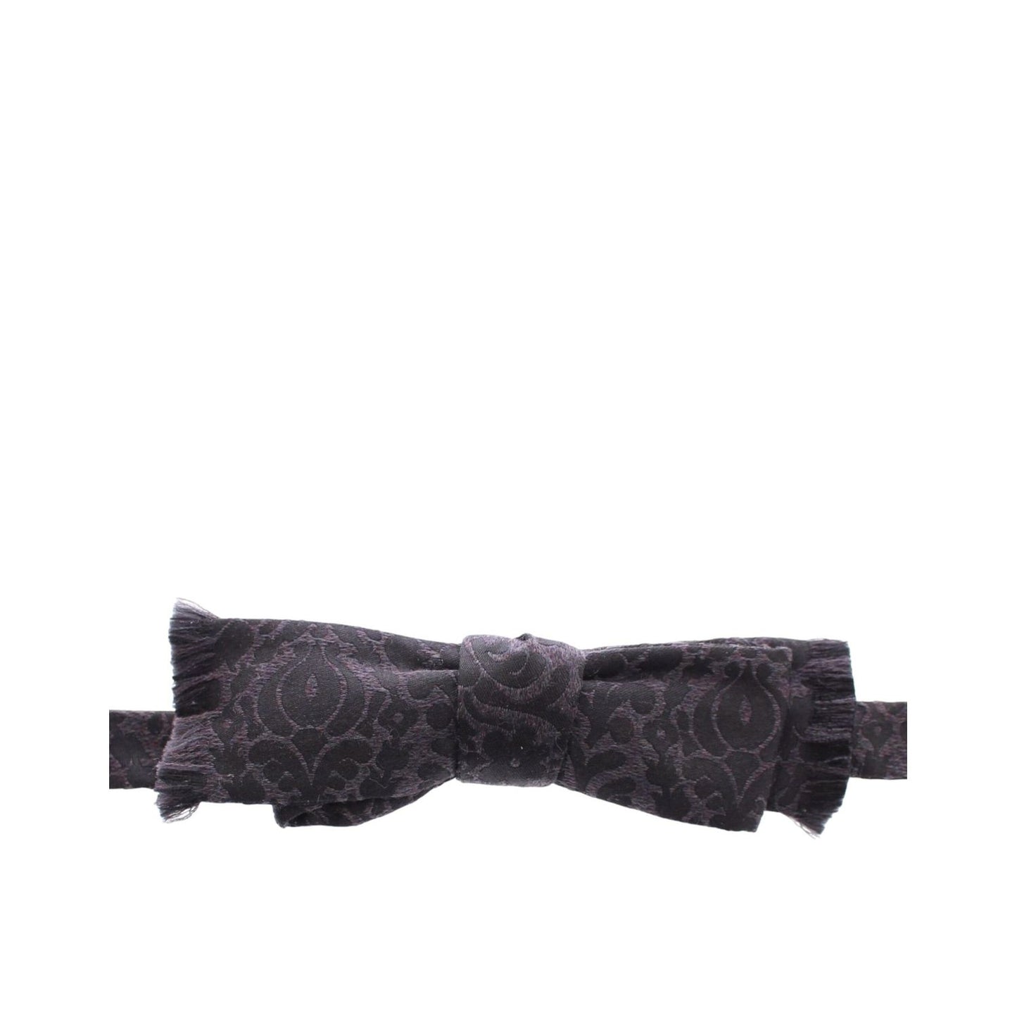 Dolce & Gabbana Gray Black Wool Silk Bow Tie