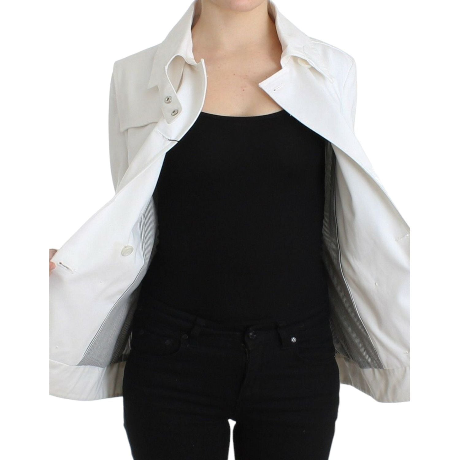 GF Ferre White Double Breasted Jacket Coat Blazer