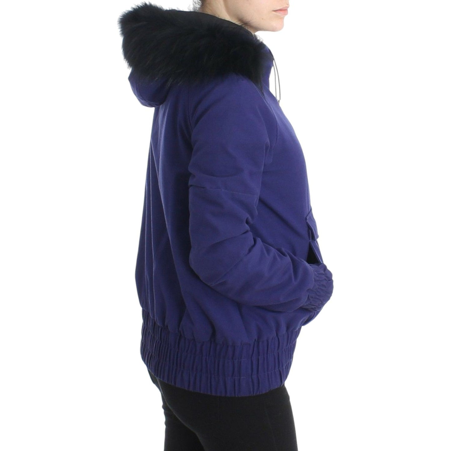 GF Ferre Blue Padded Jacket Hooded Short K-Way