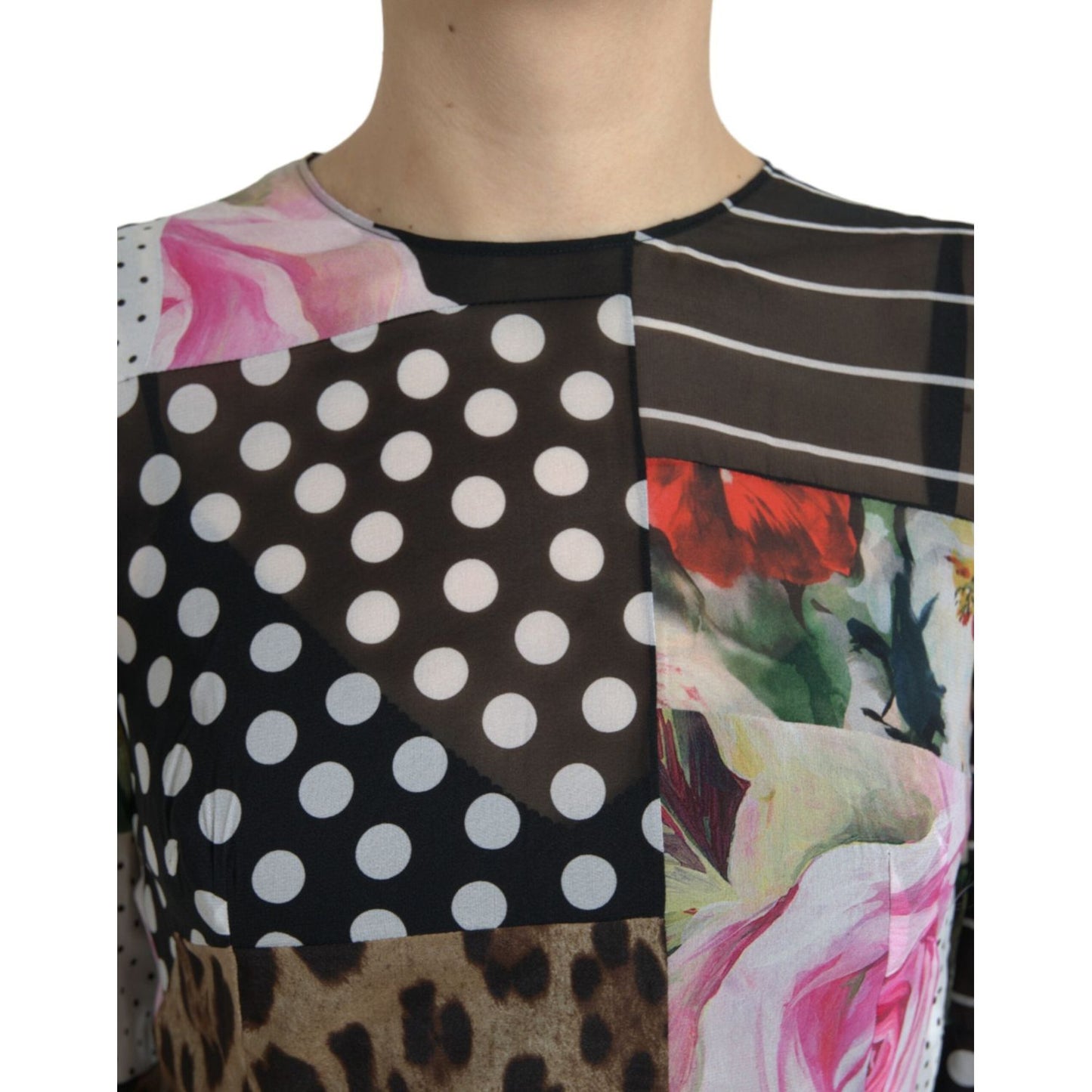 Dolce & Gabbana Multicolor Patchwork Floral Leopard Dress Dolce & Gabbana
