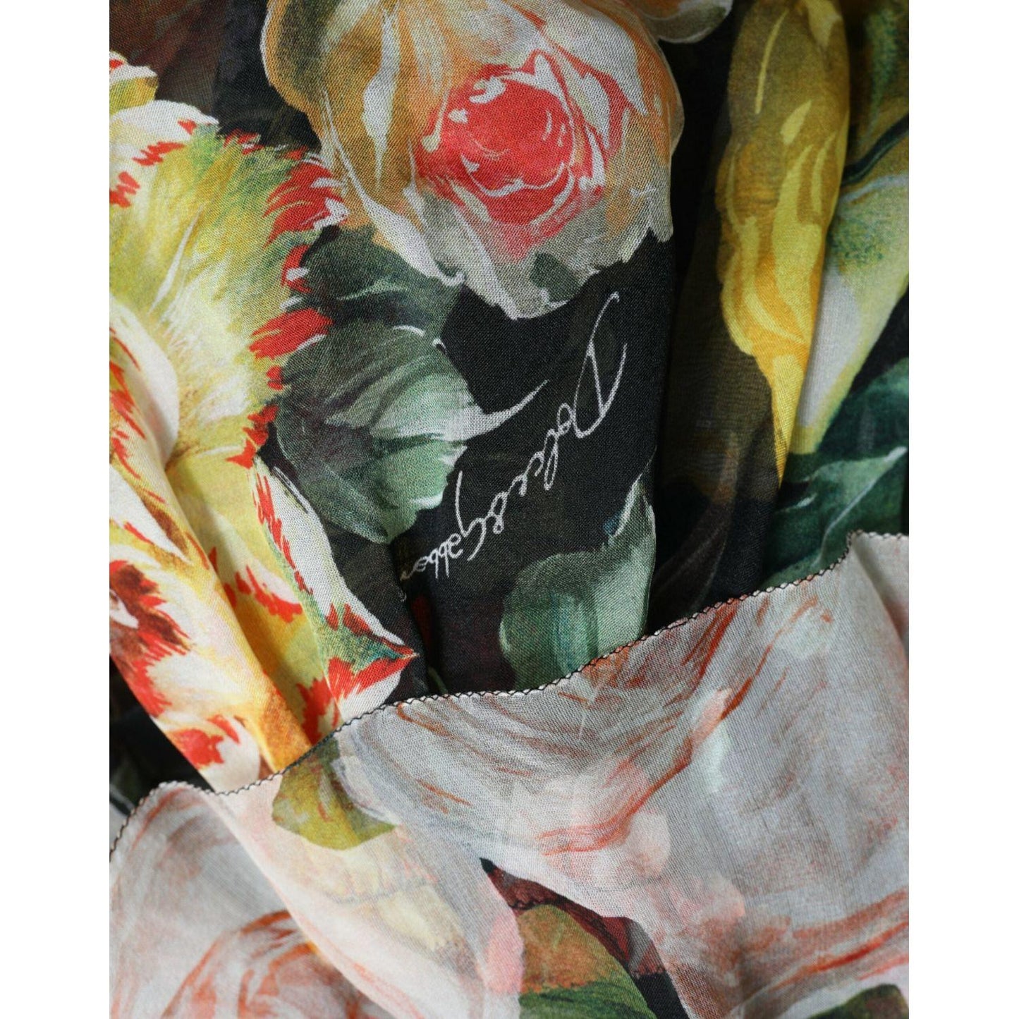 Dolce & Gabbana Multicolor Floral Chiffon Tiered Maxi Dress