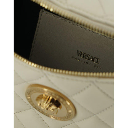 Versace White Lamb Leather Belt Bag