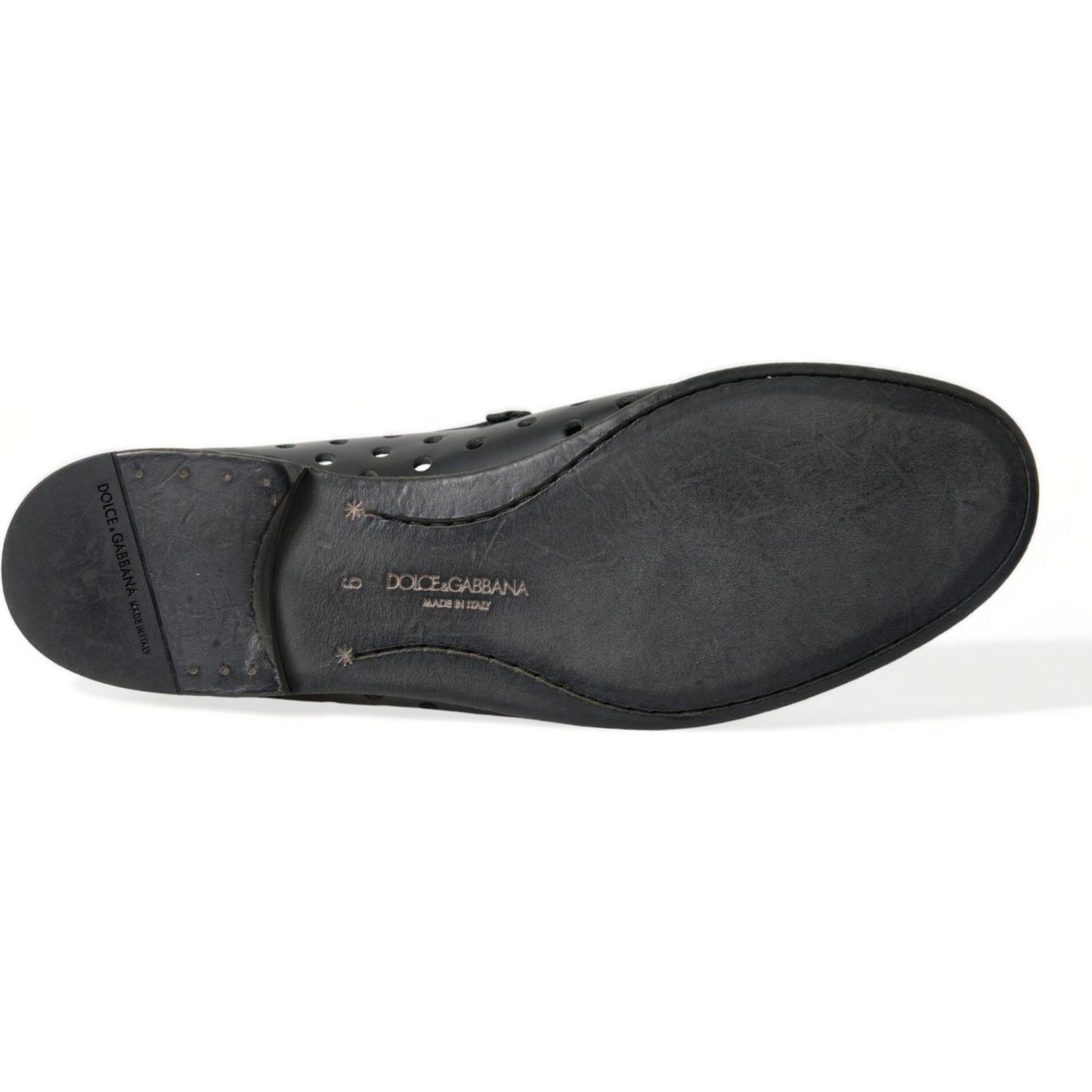 Dolce & Gabbana Elegant Black Leather Perforated Loafers Dolce & Gabbana