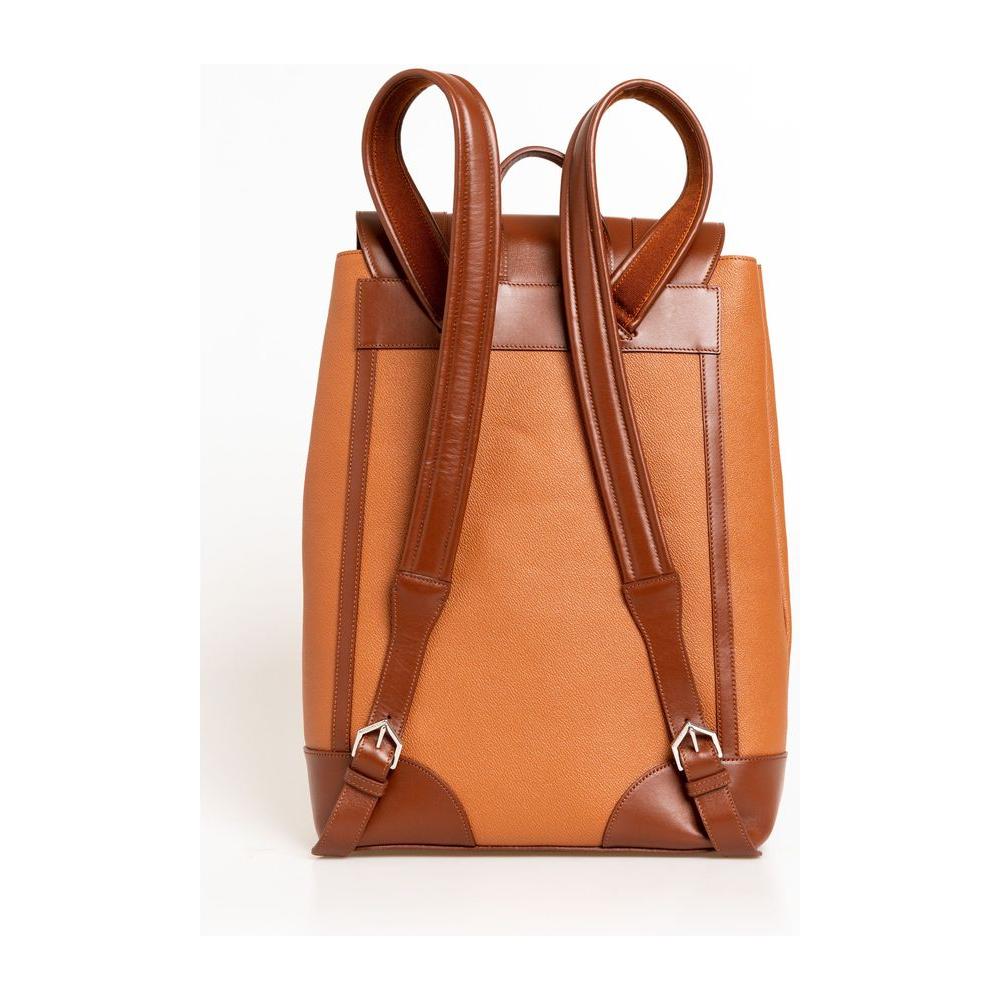 Trussardi Brown Leather Men Backpack Trussardi