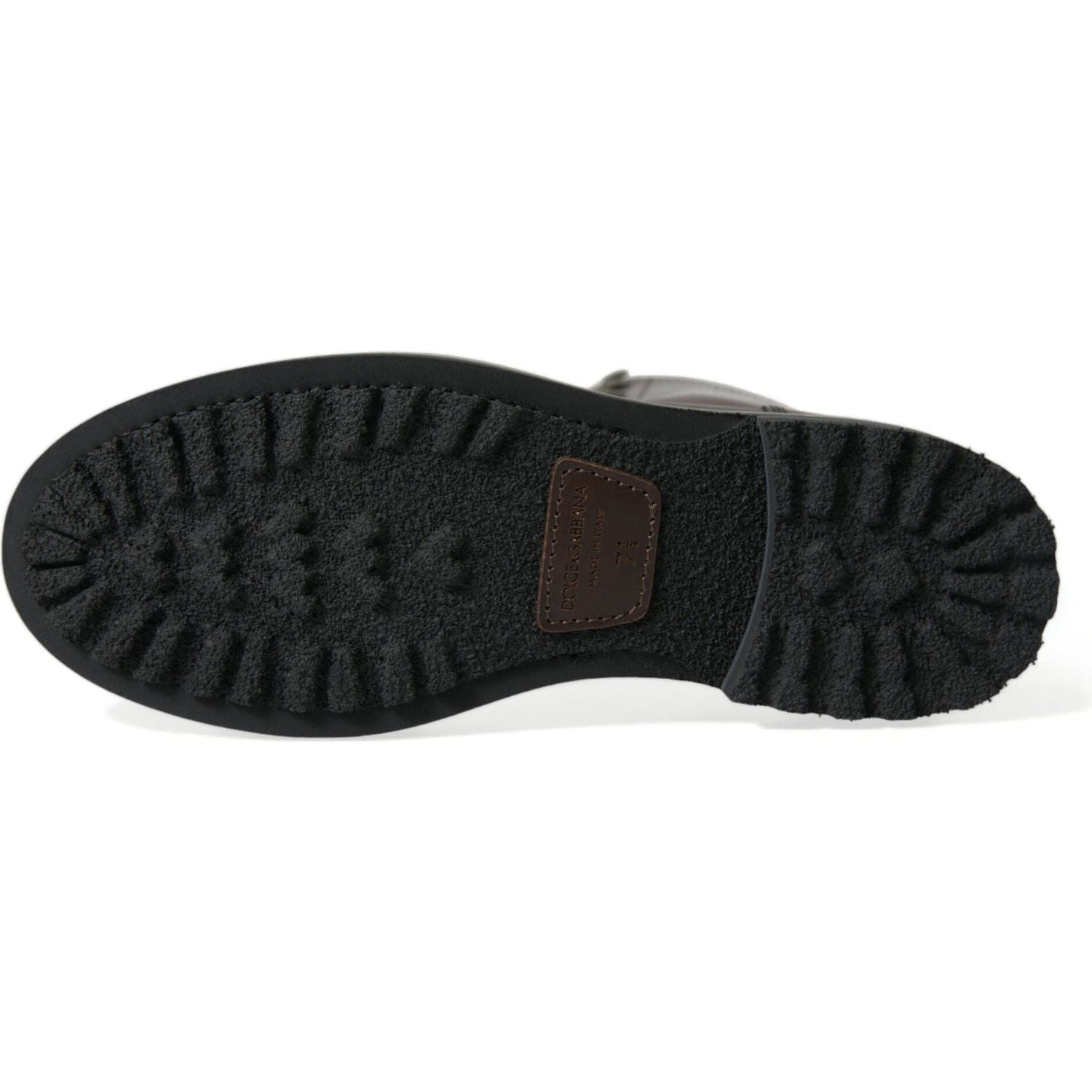 Dolce & Gabbana Black Leather Military Combat Boots Shoes