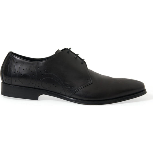 Dolce & Gabbana Black Leather Lace Up Formal Derby Dress Shoes Dolce & Gabbana