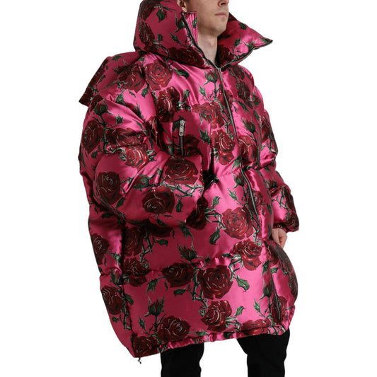 Dolce & Gabbana Elegant Rose Print Quilted Jacket Dolce & Gabbana