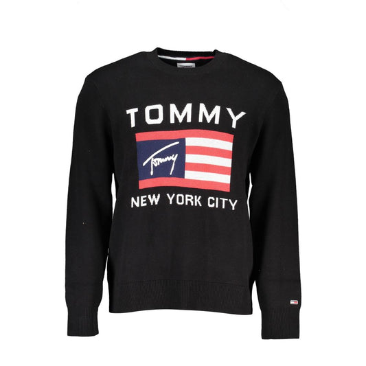 Tommy Hilfiger Black Cotton Men Sweater Tommy Hilfiger