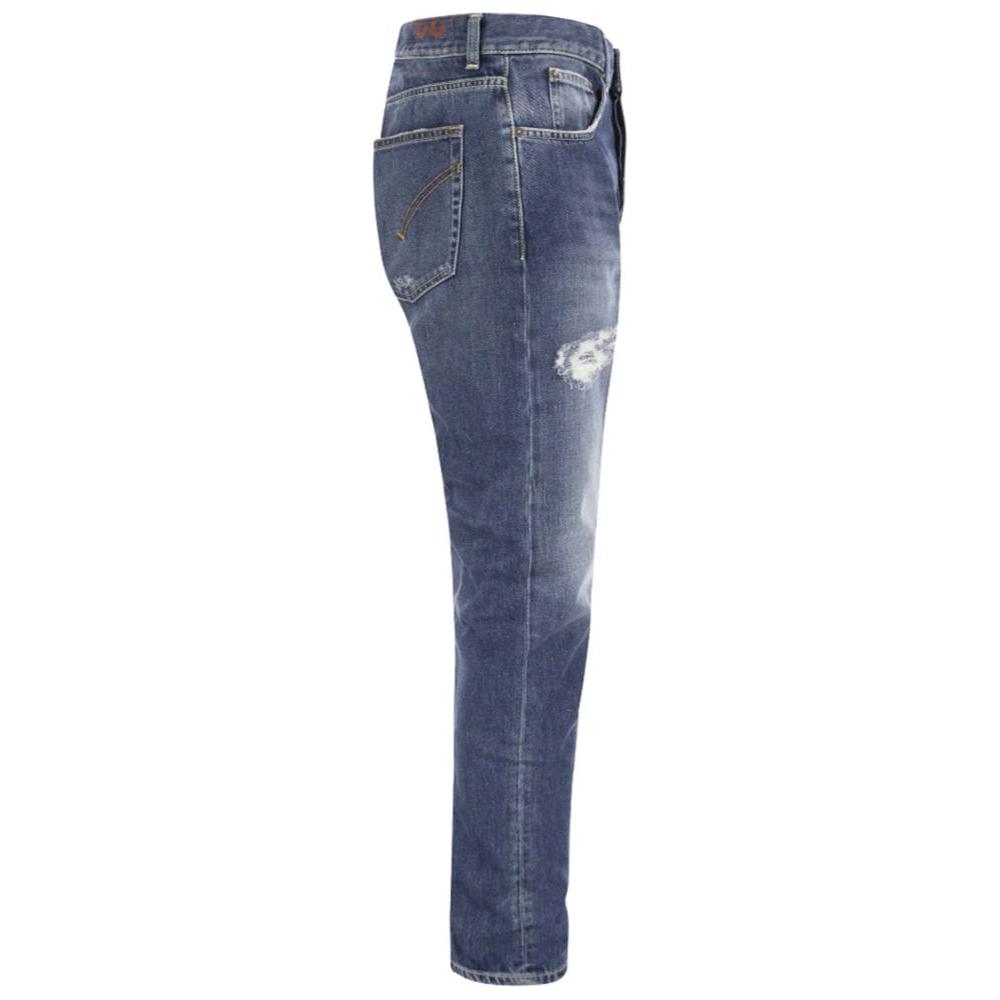 Dondup Distressed Blue Cotton Mius Jeans Dondup