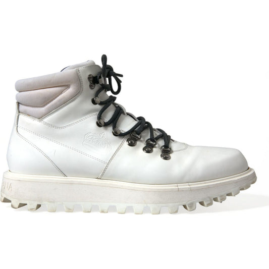 Dolce & Gabbana White Vulcano Trekking Ankle Boots Shoes Dolce & Gabbana
