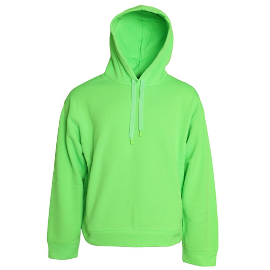 Dolce & Gabbana Neon Green Hooded Top Pullover Sweater