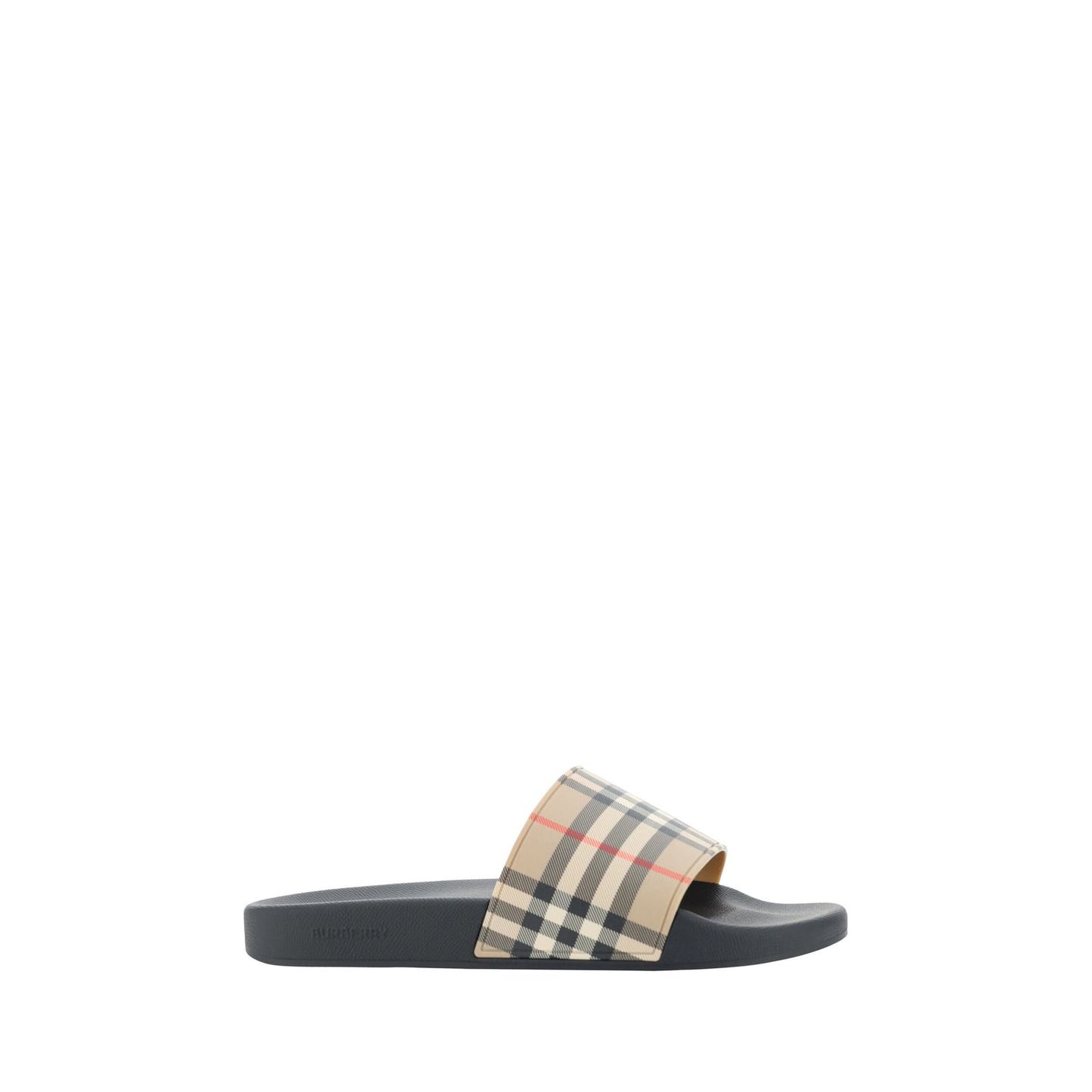 Burberry Brown Rubber Slides Sandals