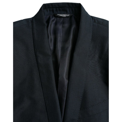Dolce & Gabbana Blue GOLD Notch Single Breasted Coat Blazer