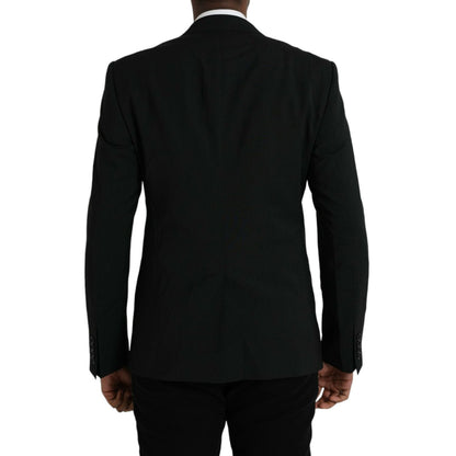 Dolce & Gabbana Blue MARTINI Shawl Single Breasted Blazer