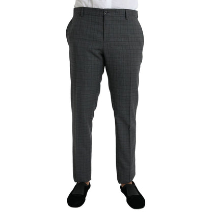 Dolce & Gabbana Gray Plaid Wool MARTINI Formal 2 Piece Suit