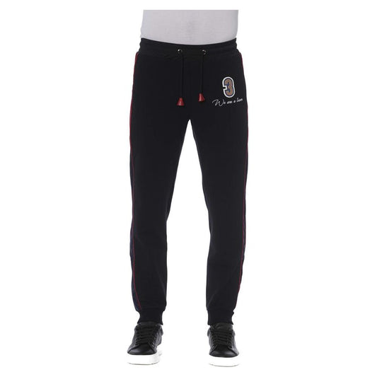 Trussardi Black Cotton Men Sports Pant Trussardi